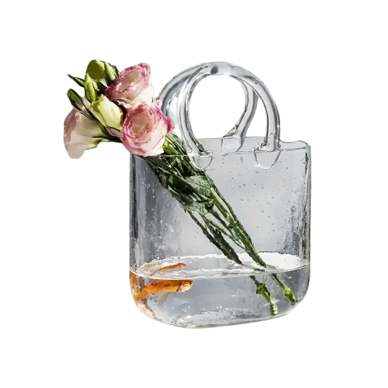 Nordic Style Handbag Glass Vase Fish Tank