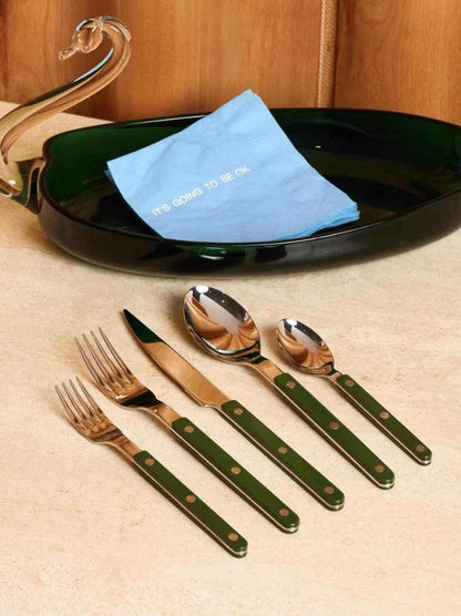 Set Of 10 Pcs French Dopamine Cutlery Flatware - Bistrot Style Silverware Set