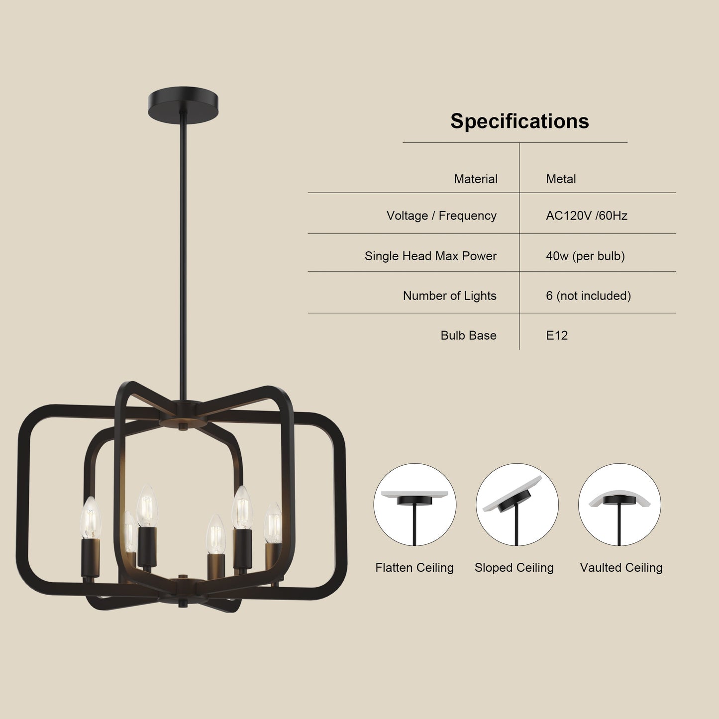 Electronic Candle Chandelier Light Fixture