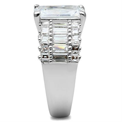 SS023 - Silver 925 Sterling Silver Ring with AAA Grade CZ  in Clear-3
