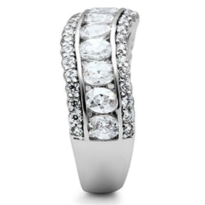 SS029 - Silver 925 Sterling Silver Ring with AAA Grade CZ  in Clear-3
