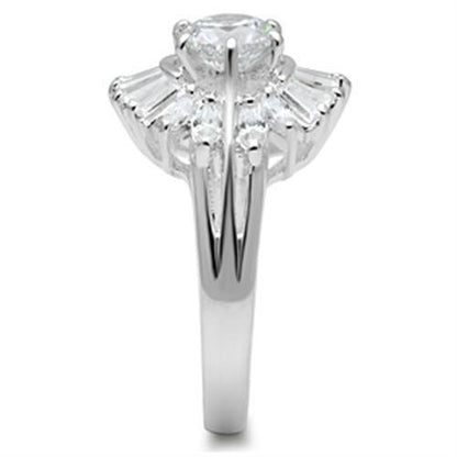 SS039 - Silver 925 Sterling Silver Ring with AAA Grade CZ  in Clear-3