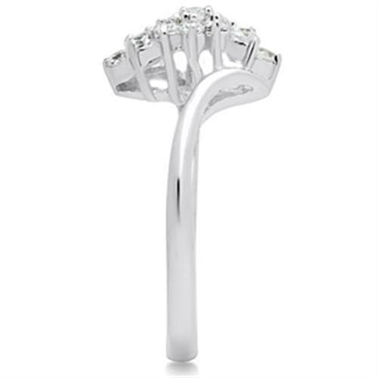 SS054 - Silver 925 Sterling Silver Ring with AAA Grade CZ  in Clear-3