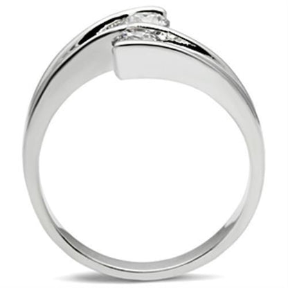SS064 - Silver 925 Sterling Silver Ring with AAA Grade CZ  in Clear-2