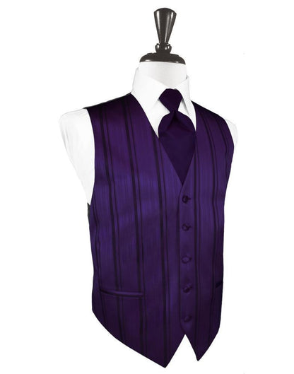 Striped Satin Tuxedo Vest-1