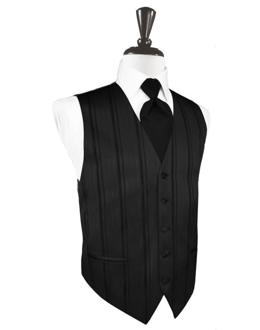 Striped Satin Tuxedo Vest-0