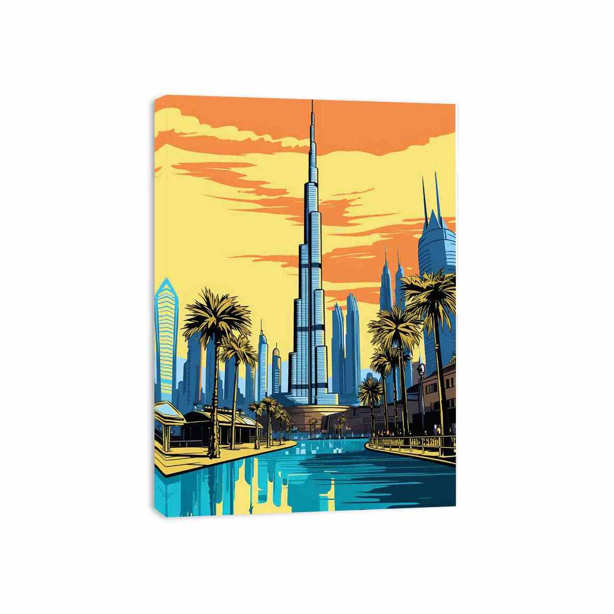 Burj Khalifa, Dubai Poster Canvas Art Print