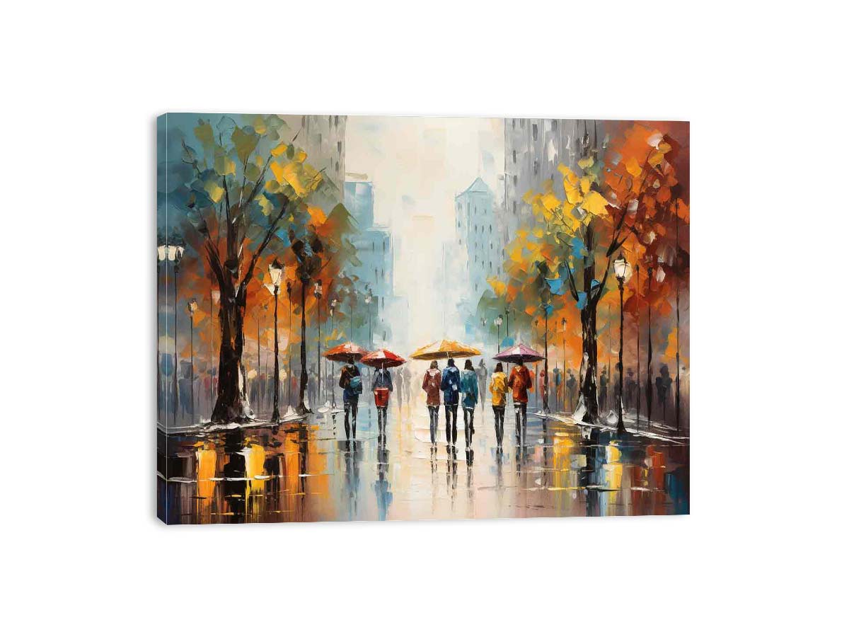 Colorful Umbrellas Art Canvas Art Print