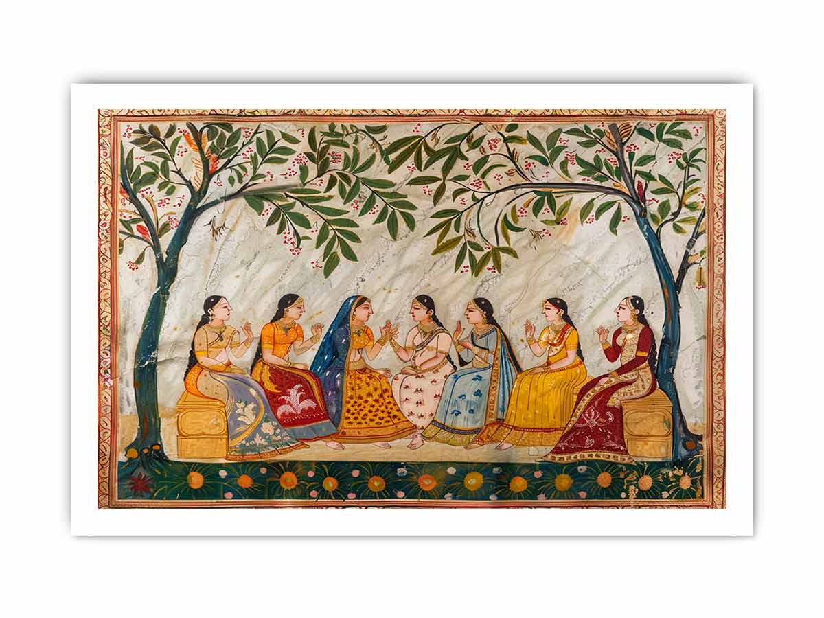 India Wedding  Meet  Vinatge Canvas Art Print