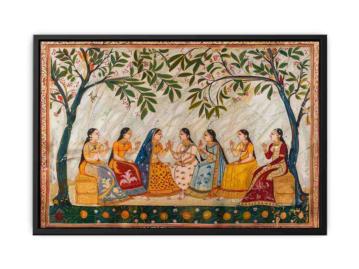 India Wedding  Meet  Vinatge Canvas Art Print