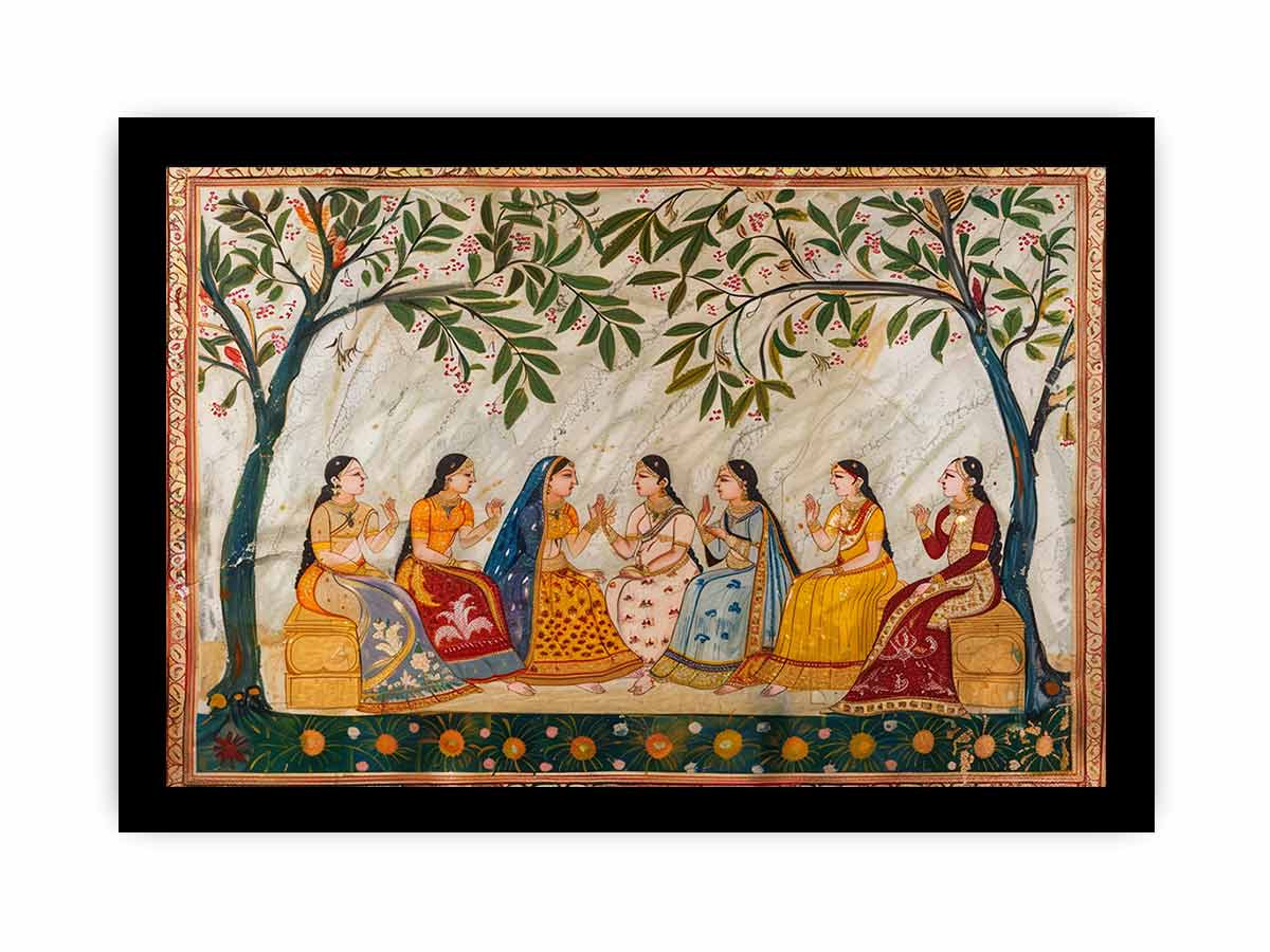 India Wedding  Meet  Vinatge Canvas Art Print