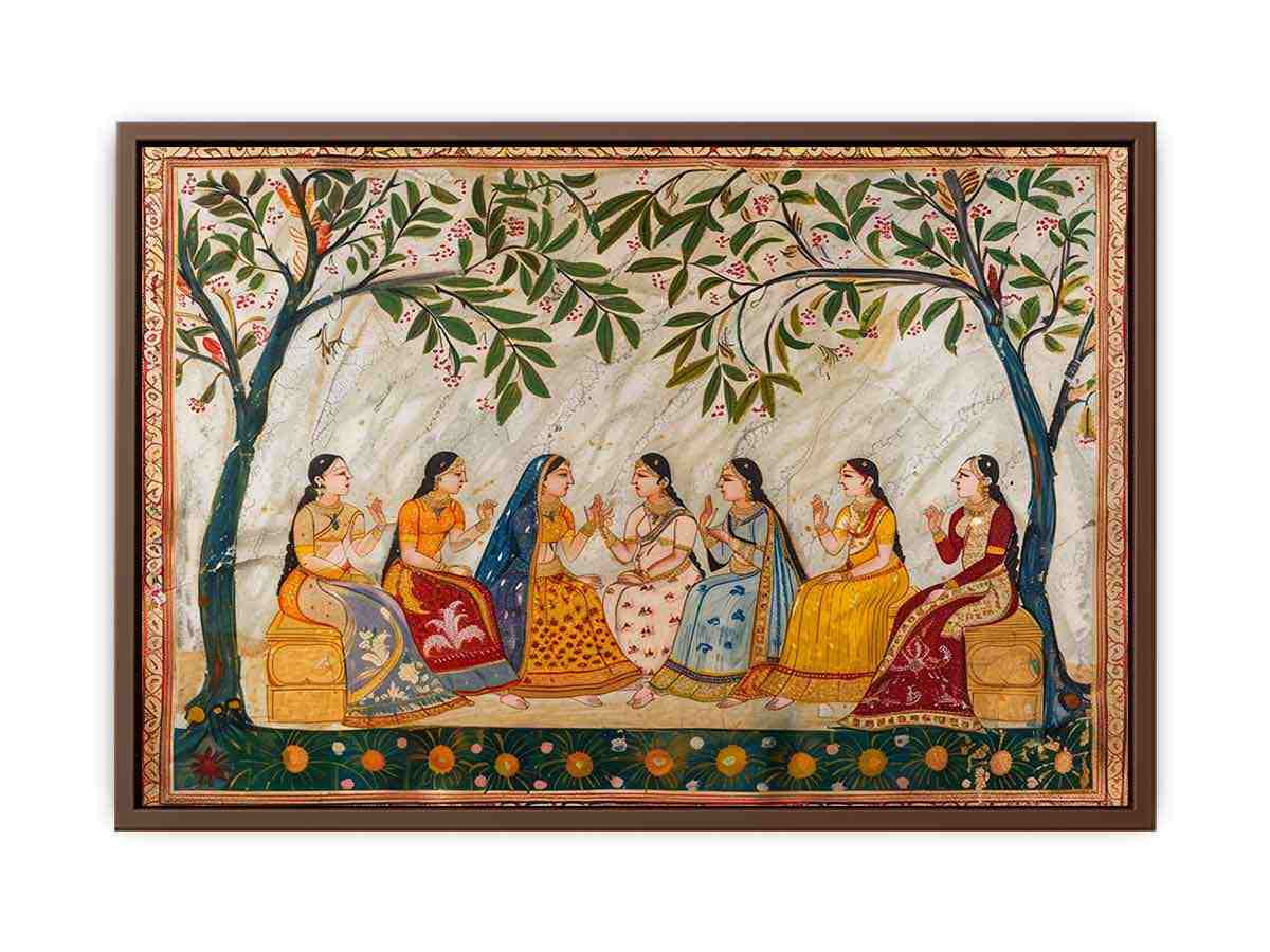 India Wedding  Meet  Vinatge Canvas Art Print