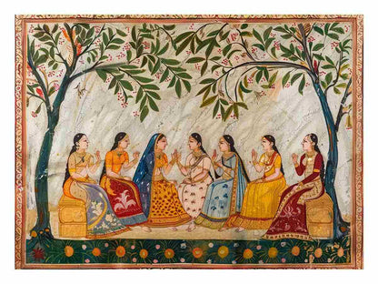 India Wedding  Meet  Vinatge Canvas Art Print