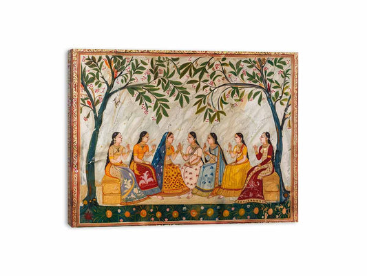 India Wedding  Meet  Vinatge Canvas Art Print