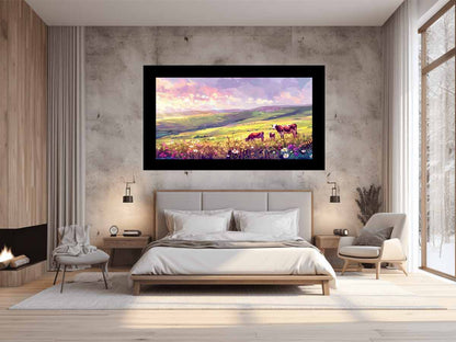 Morning Cows grazing   Canvas Painting Artwork