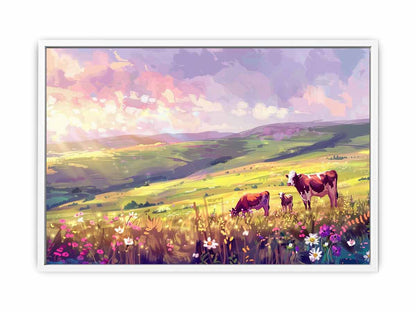Morning Cows grazing   Canvas Painting Artwork