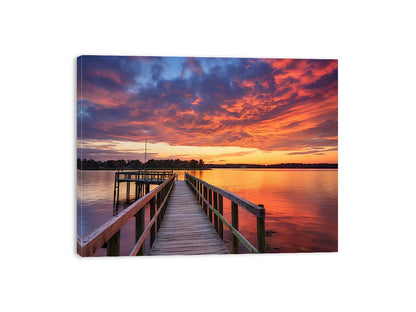 Jetty Sunset Artwork Canvas Art Print