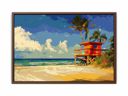 Beach Life Guard  Canvas Painting  Print