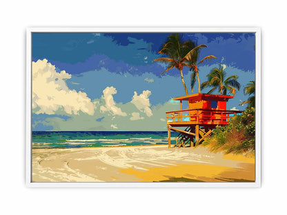 Beach Life Guard  Canvas Painting  Print