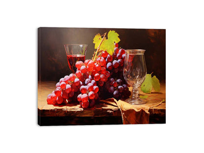 Grapes Still Life  Canvas Art Print