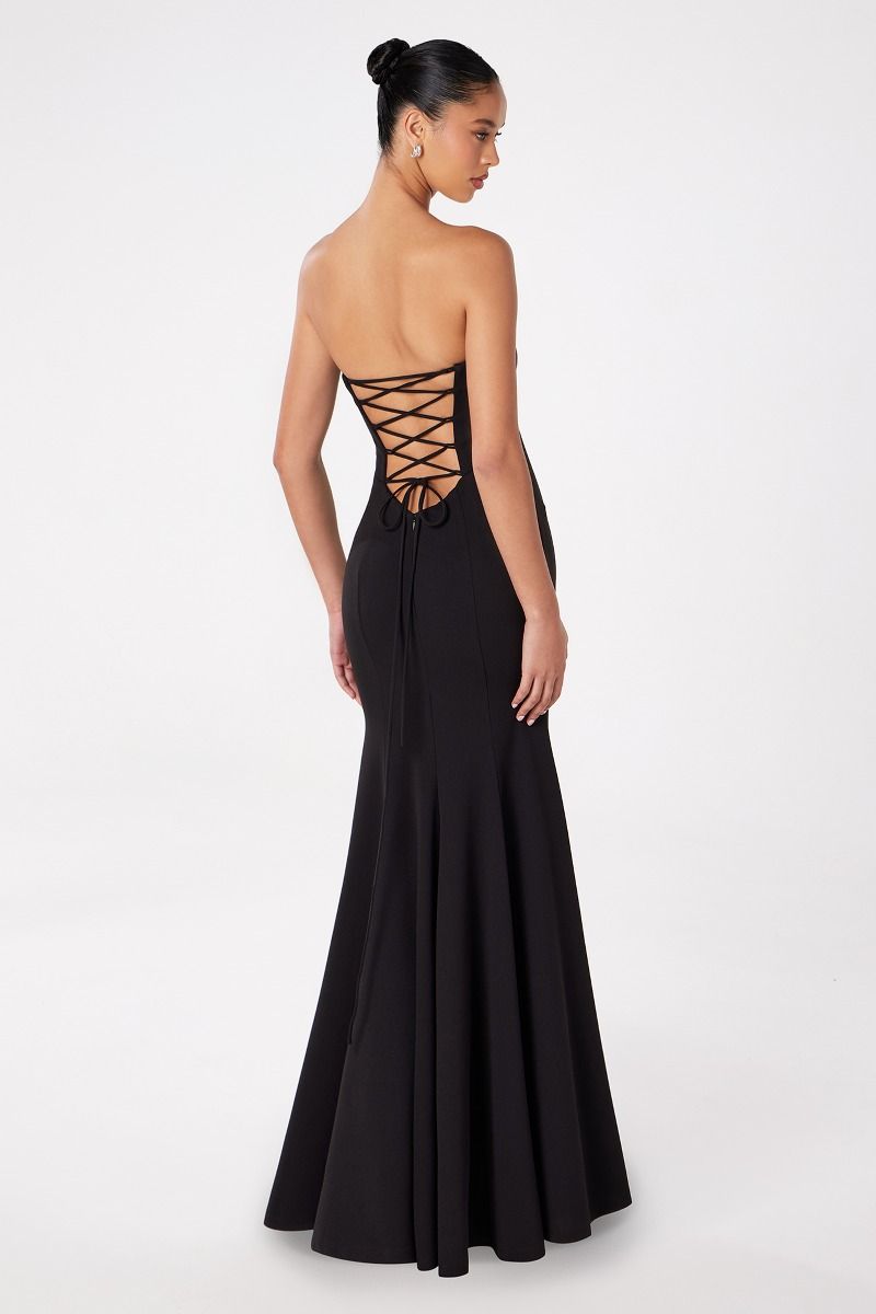 Strapless mermaid dress with corset back-1