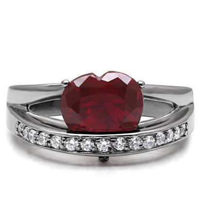 LOS30801 - Sterling silver 925  Ring with AAA Grade CZ  in Ruby-2