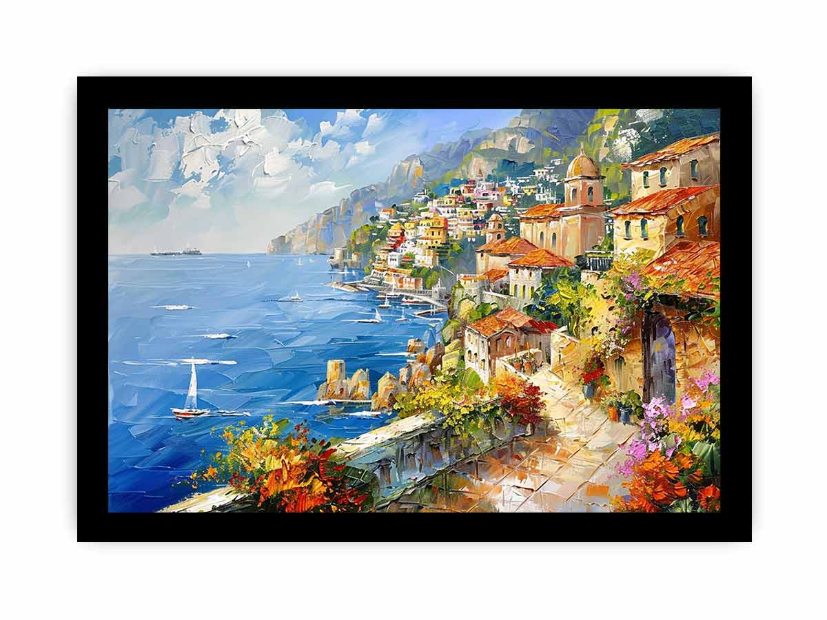 Mediterranean Beach Canvas Art Print