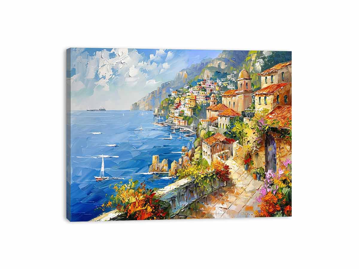 Mediterranean Beach Canvas Art Print