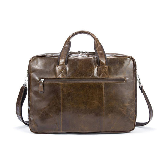Vintage Solid Color Multi-Functional Men’s Business Leather Cross Bag ,Large Volume Casual Handbags